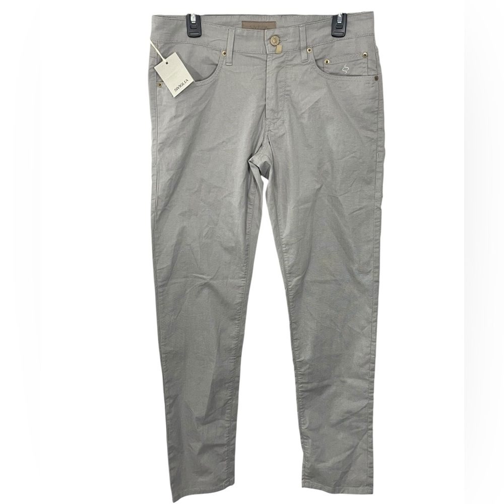 NWT Siviglia Deluxe Skinny‎ Uomo Pants – Light Gray Ice Wash Size 32x32 Trousers